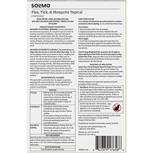 Foto 3 pulgar | Prevención Tópica Contra Pulgas, Garrapatas Y Mosquitos Para Perros De Gran Tamaño - Venta Internacional.