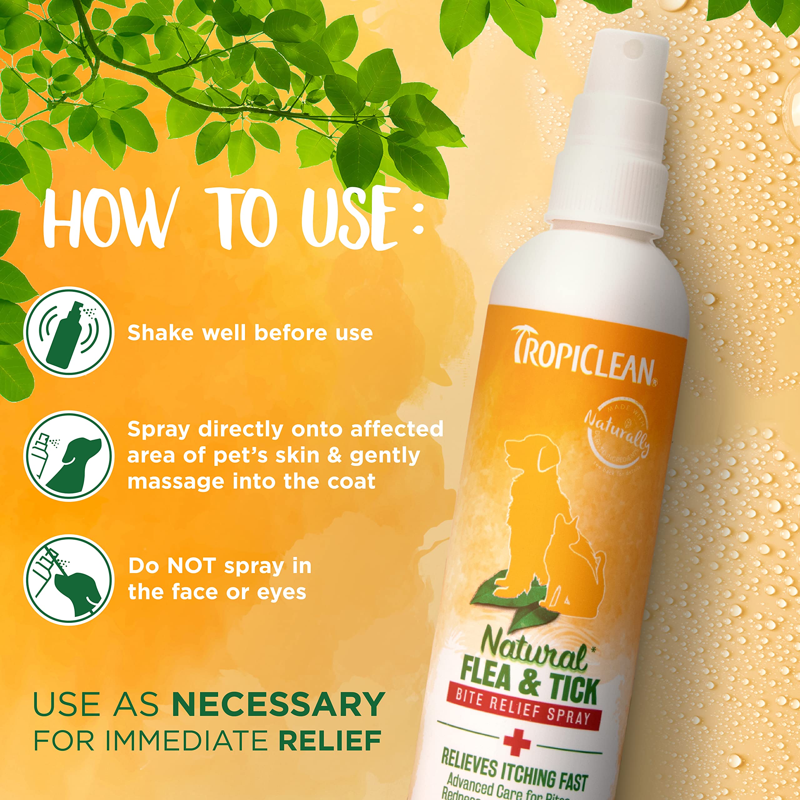 Foto 6 pulgar | Spray Para Aliviar Las Picaduras De Pulgas Y Garrapatas Tropiclean, 240 Ml, Para Perros - Venta Internacional.