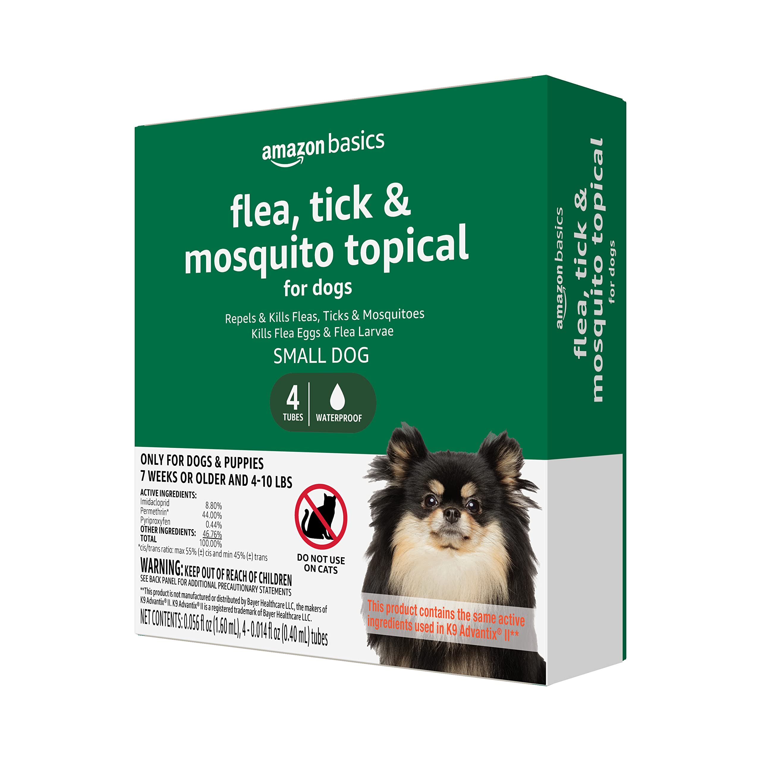 Foto 2 pulgar | Tópico Antipulgas, Garrapatas Y Mosquitos Para Perros Pequeños Amazon Basics - Venta Internacional.