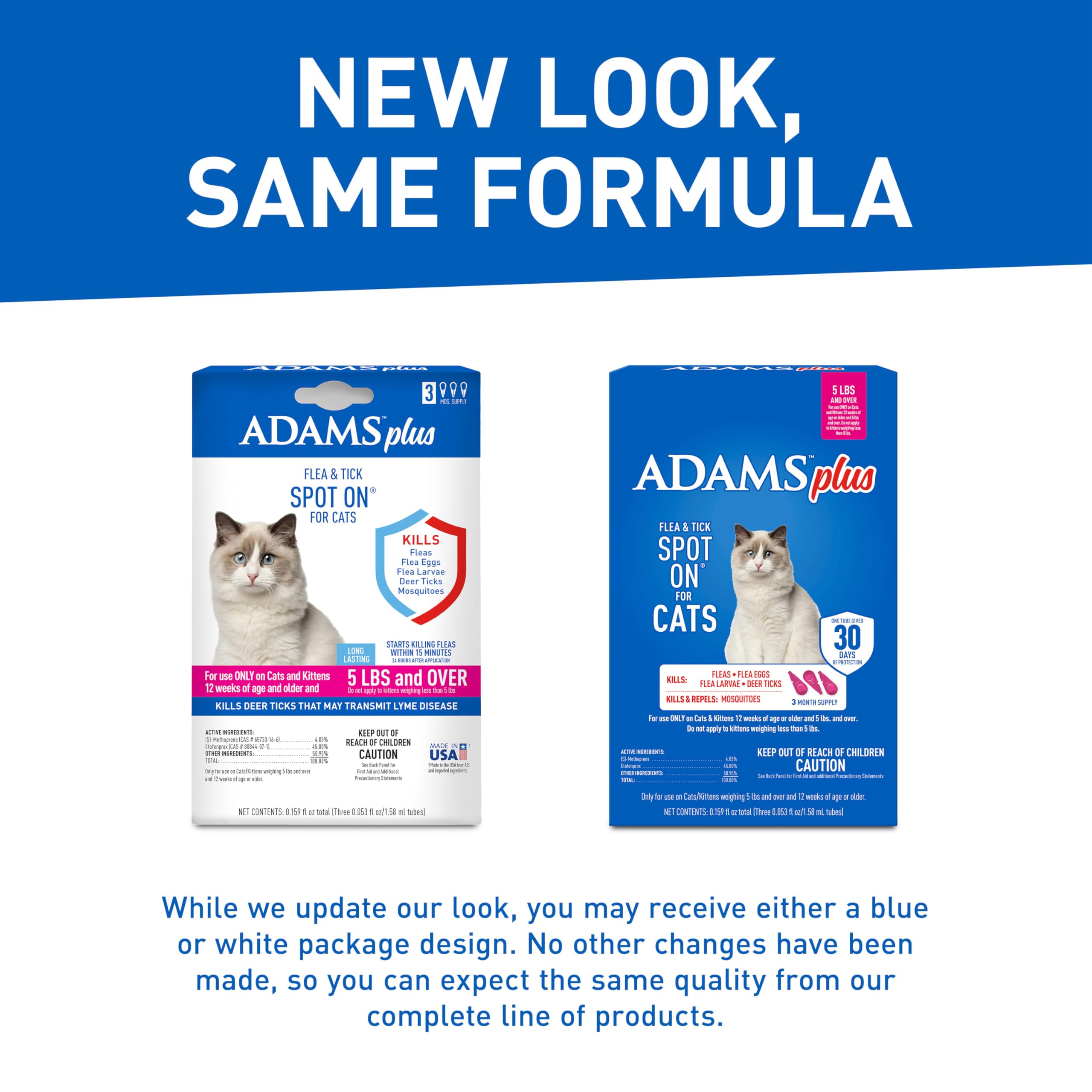 Foto 2 | Tratamiento Antipulgas Y Garrapatas Spot On Adams Plus Para Gatos De Más De 2,3 Kg - Venta Internacional.