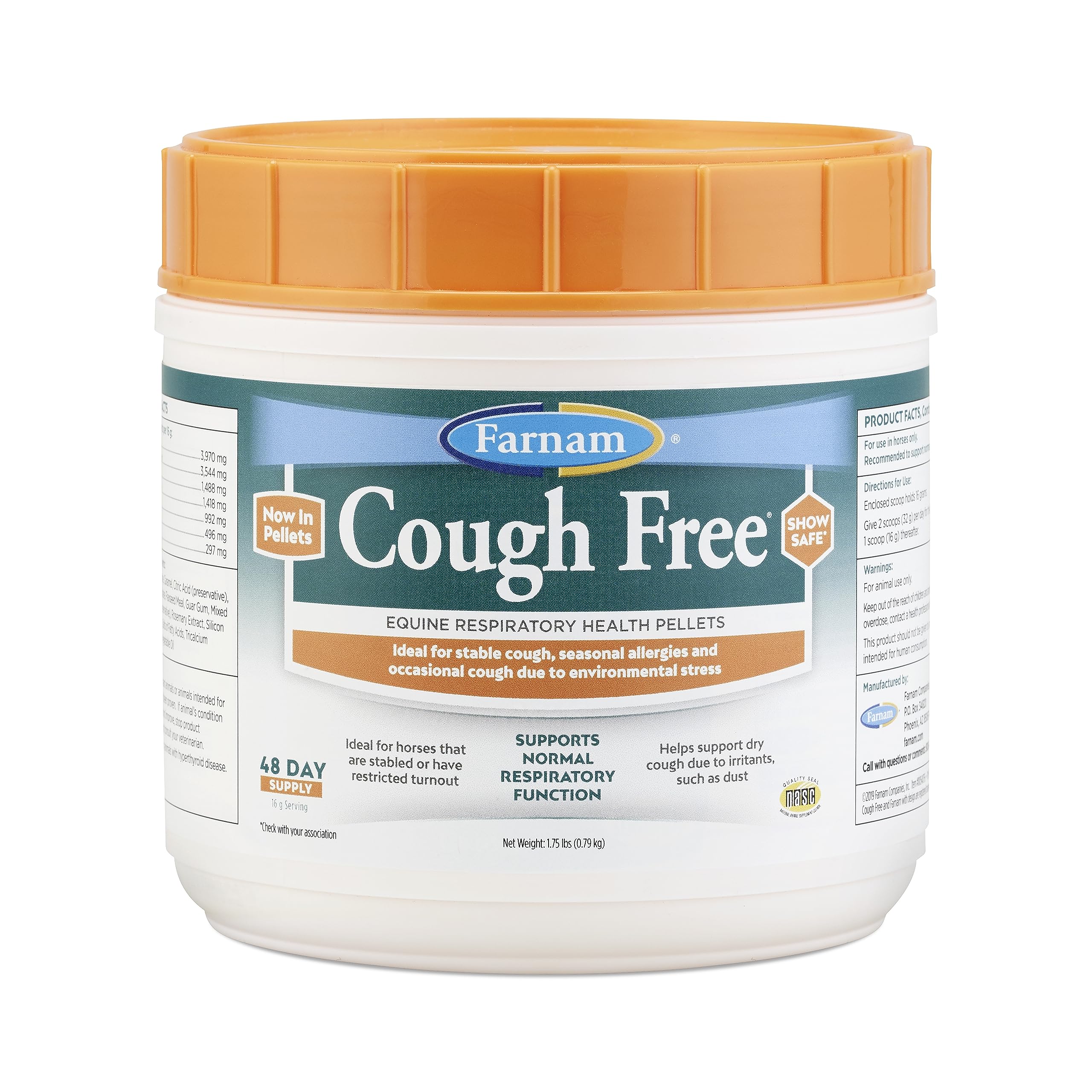 Foto 2 pulgar | Suplemento Farnam Cough Free Horse Cough Cough, 800 G, Suministro Para 48 Días - Venta Internacional.