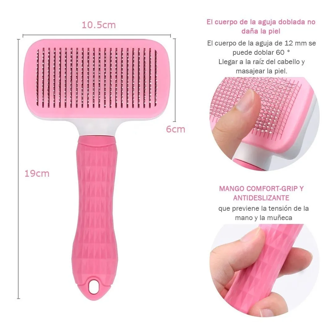 Foto 4 pulgar | Cepillo Deslanador de Pelo para Mascota Malubero color Rosa de Aseo Limpieza