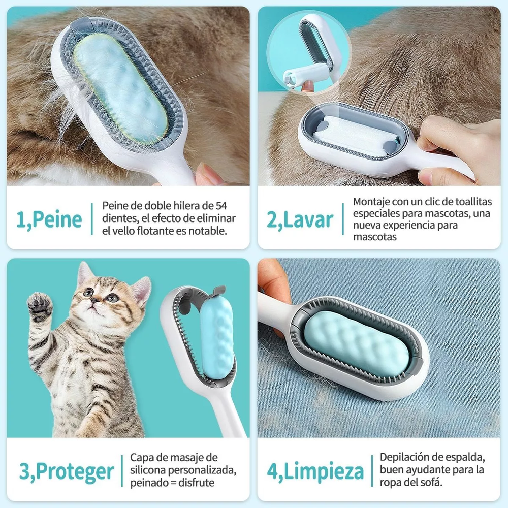 Foto 3 pulgar | Cepillo Deslanador Belug Pelo Mascota Perro Gato De Aseo Limpieza