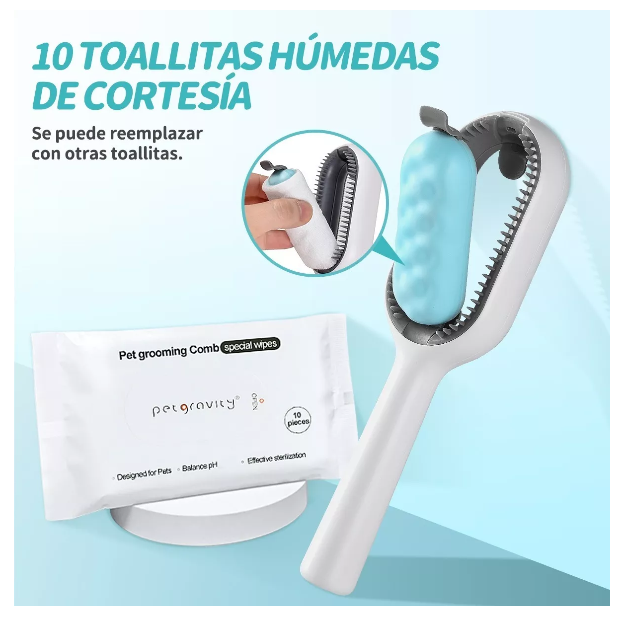 Foto 4 pulgar | Cepillo Deslanador de Pelo para Mascota para Perro o Gato de Aseo Verde Con Blanco
