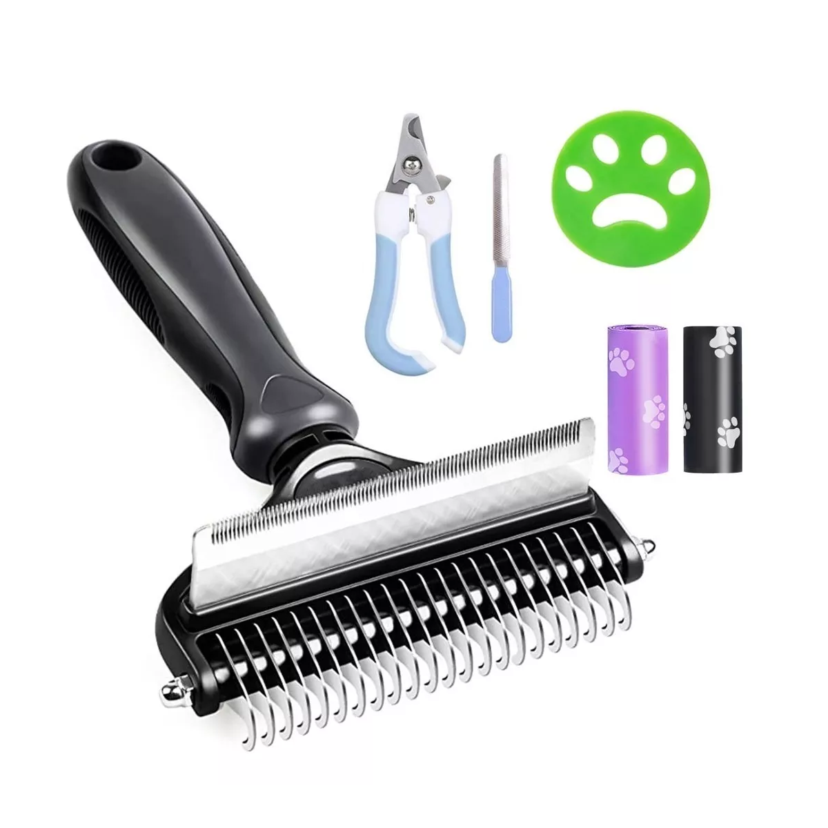 Kit Cepillo Deslanador para Perro/Gato 6 Piezas Eo Safe Imports Esi-7914 color Negro
