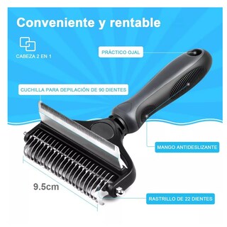 Foto 2 | Kit Cepillo Deslanador Eo Safe Imports Esi-8004 color Negro para Perro y Gato 6 PZAS