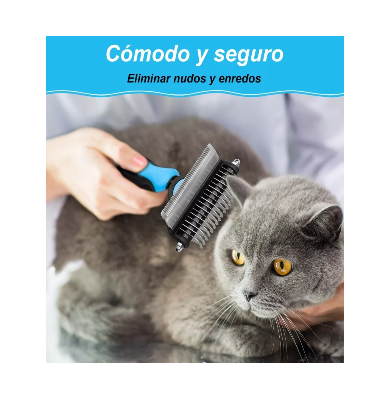 Foto 4 | Cepillo Deslanador Belug Azul para Mascota 6 Piezas