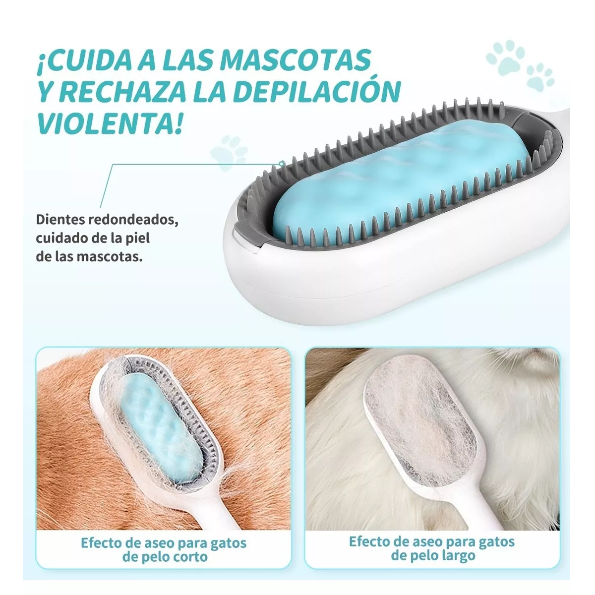 Foto 3 pulgar | Cepillo Deslanador Pelo Mascota Perro Gato Eo Safe Imports Esi-10333 Blanco