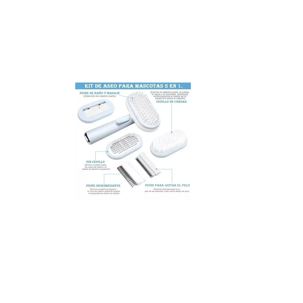 Foto 4 pulgar | Cepillo para Perros y Gatos Eo Safe Imports ESI-10862 Multicolor 5 en 1