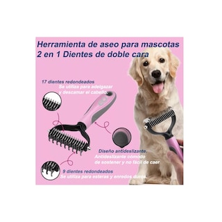 Foto 2 | Kit Cepillo Deslanador para Perro 4pzs Peine Mascotas Masajeador Eo Safe Imports Esi-12166 Rosa