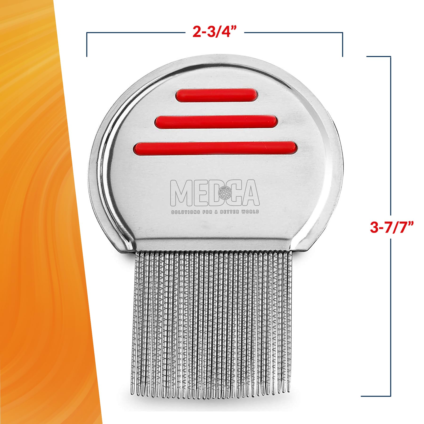 Foto 6 pulgar | Peine Para Piojos Medca Professional De Acero Inoxidable (paquete De 3) - Venta Internacional.
