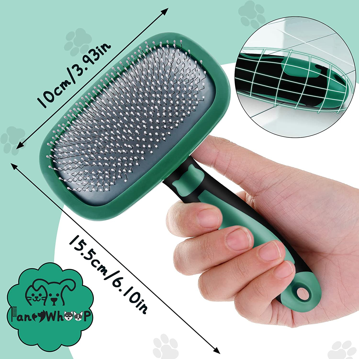 Foto 4 pulgar | Cepillo Slicker Jieyou Para Peluquería De Perros Y Gatos (verde) - Venta Internacional.