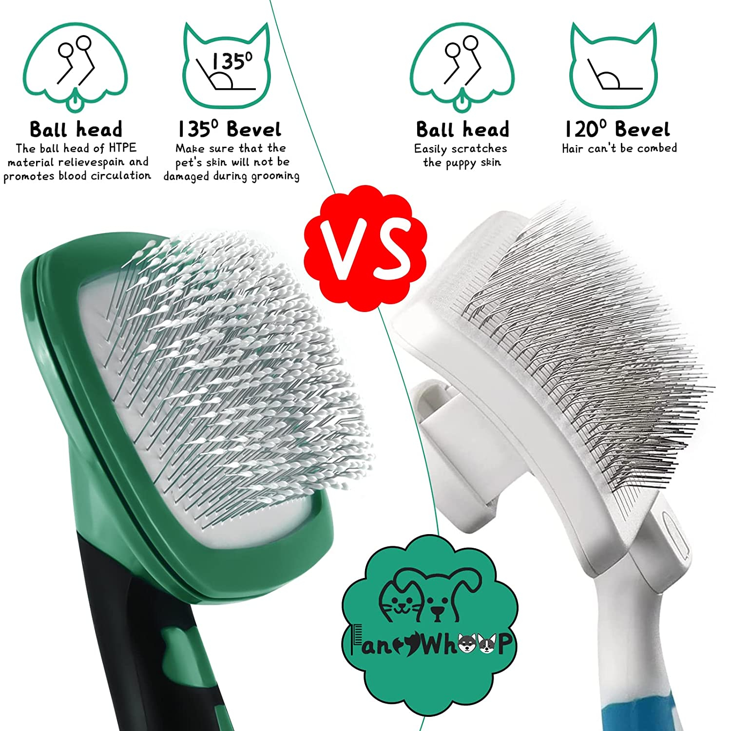Foto 5 pulgar | Cepillo Slicker Jieyou Para Peluquería De Perros Y Gatos (verde) - Venta Internacional.