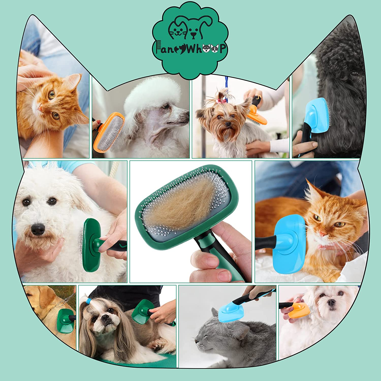 Foto 7 pulgar | Cepillo Slicker Jieyou Para Peluquería De Perros Y Gatos (verde) - Venta Internacional.