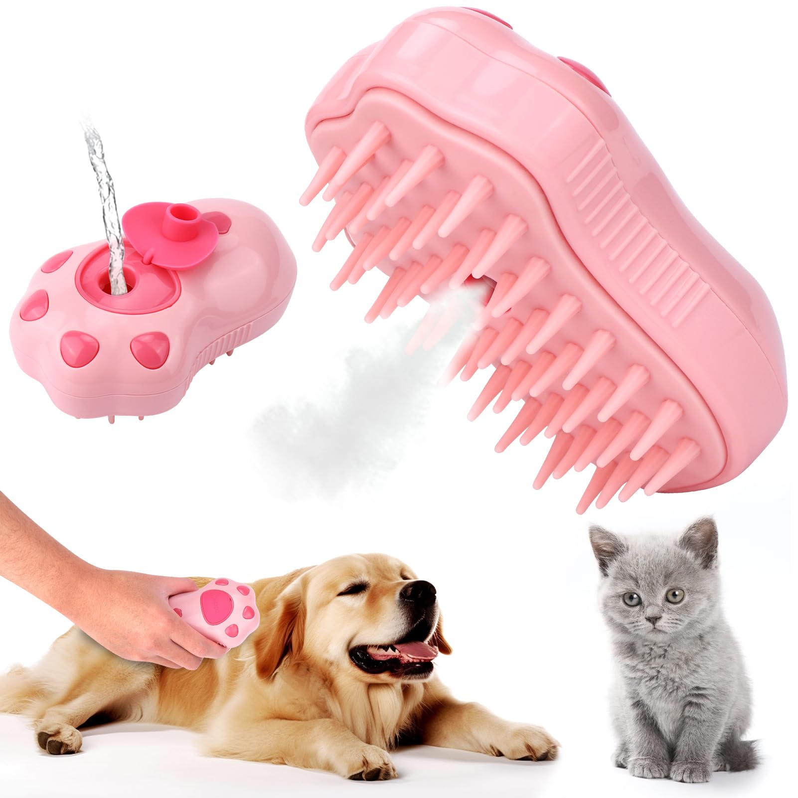 Foto 2 pulgar | Cepillo De Aseo Para Mascotas Mity Rain Pink Paws, Autolimpiante, Con Vapor - Venta Internacional.