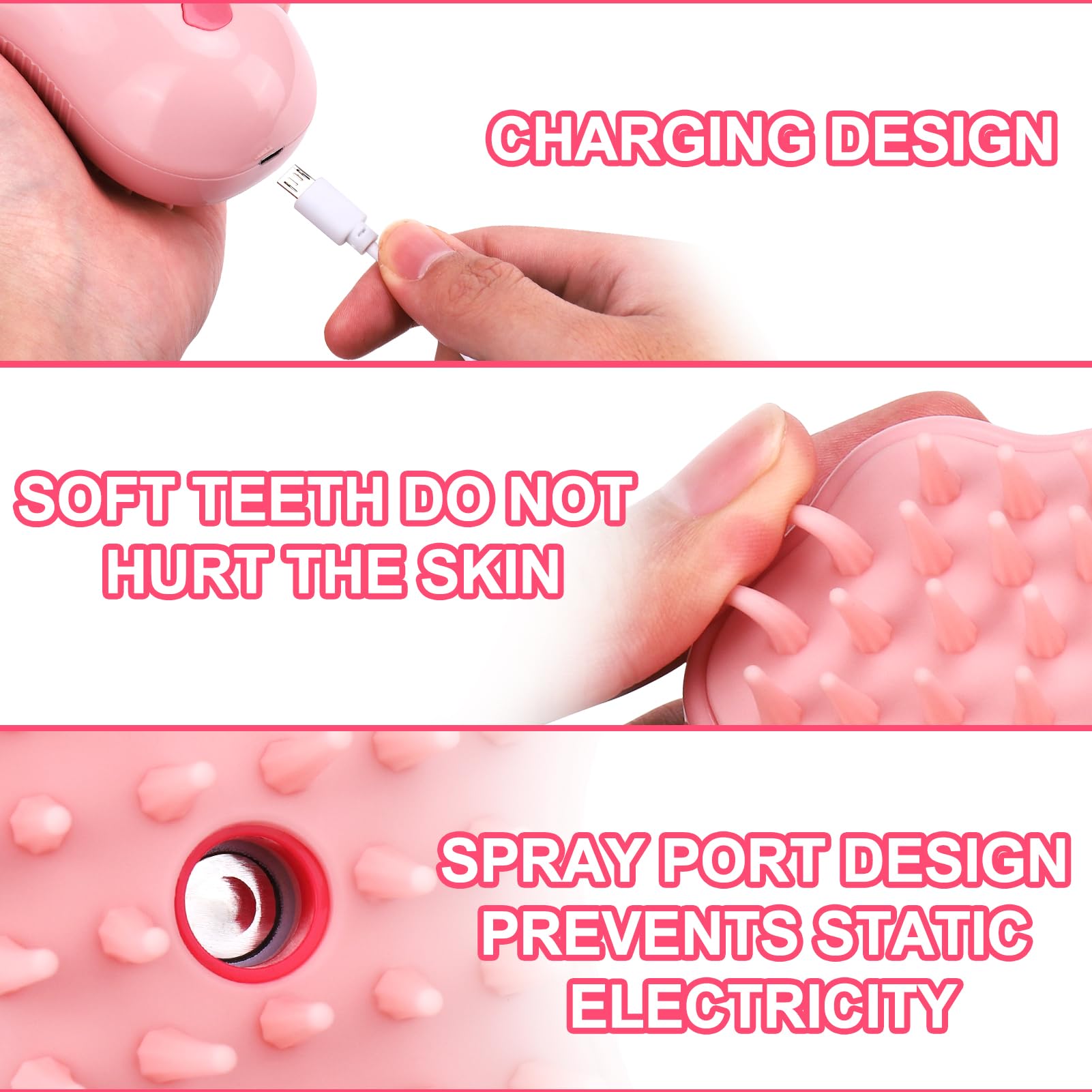 Foto 4 pulgar | Cepillo De Aseo Para Mascotas Mity Rain Pink Paws, Autolimpiante, Con Vapor - Venta Internacional.