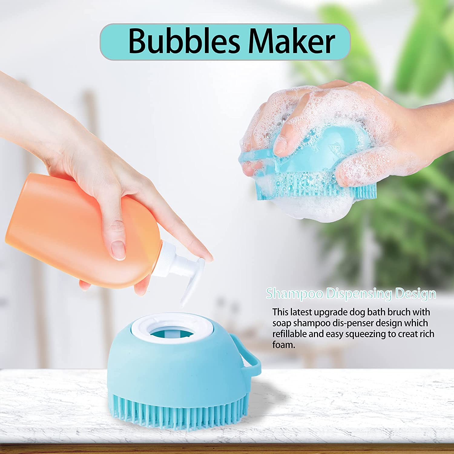 Foto 3 pulgar | Cepillo De Baño Para Perros Jieyou De Goma De Silicona Para Perros Y Gatos - Venta Internacional.