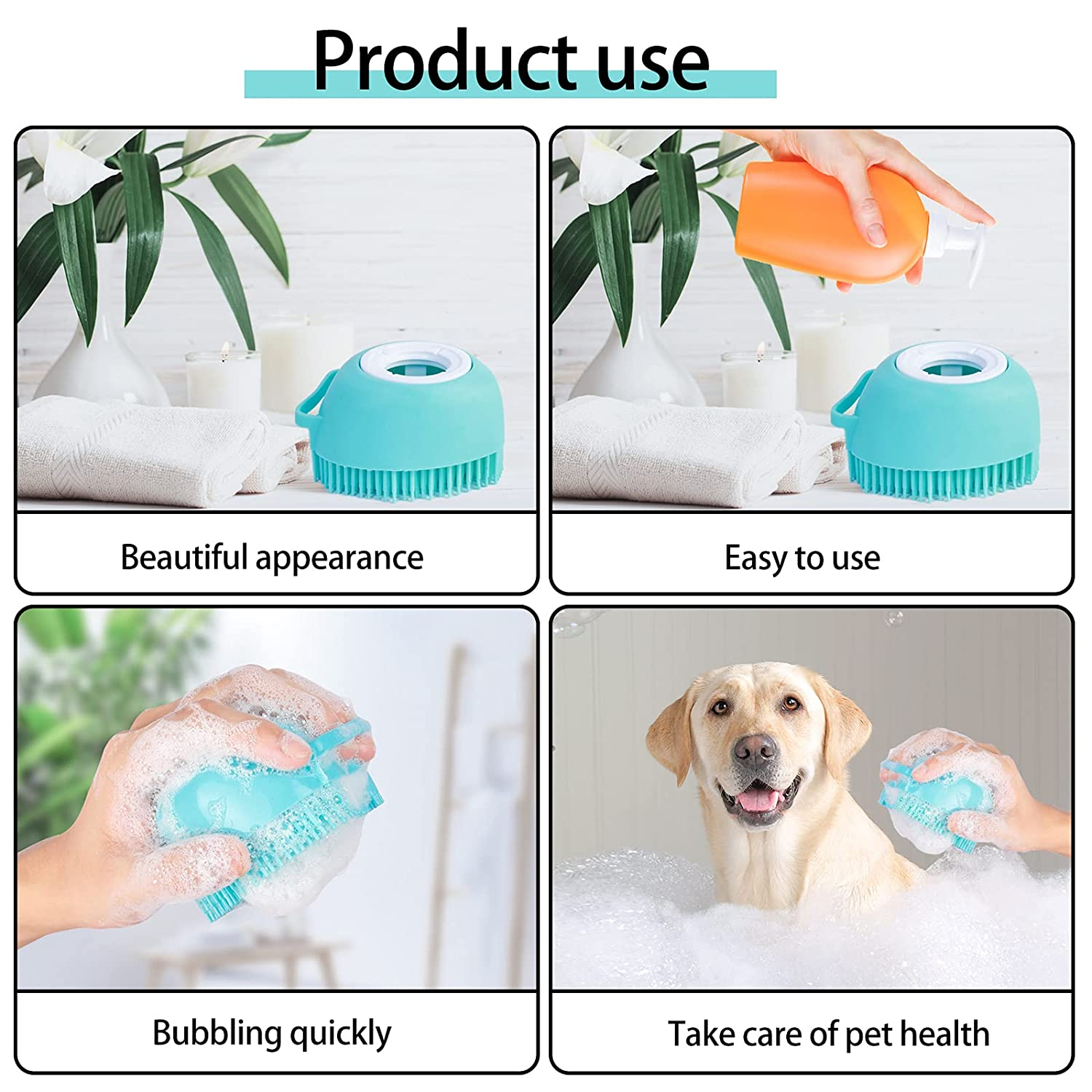 Foto 4 pulgar | Cepillo De Baño Para Perros Jieyou De Goma De Silicona Para Perros Y Gatos - Venta Internacional.