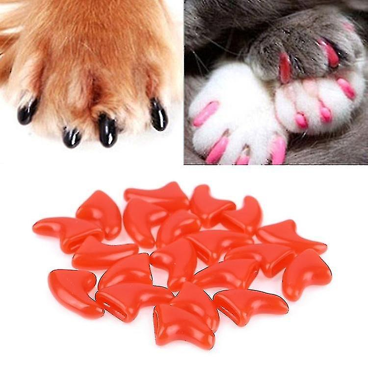 Gorros De Uñas Para Gatos Huoguo, Jaula Para Pájaros, 20 Unidades, Talla Xs, Color Rojo - Venta Internacional.