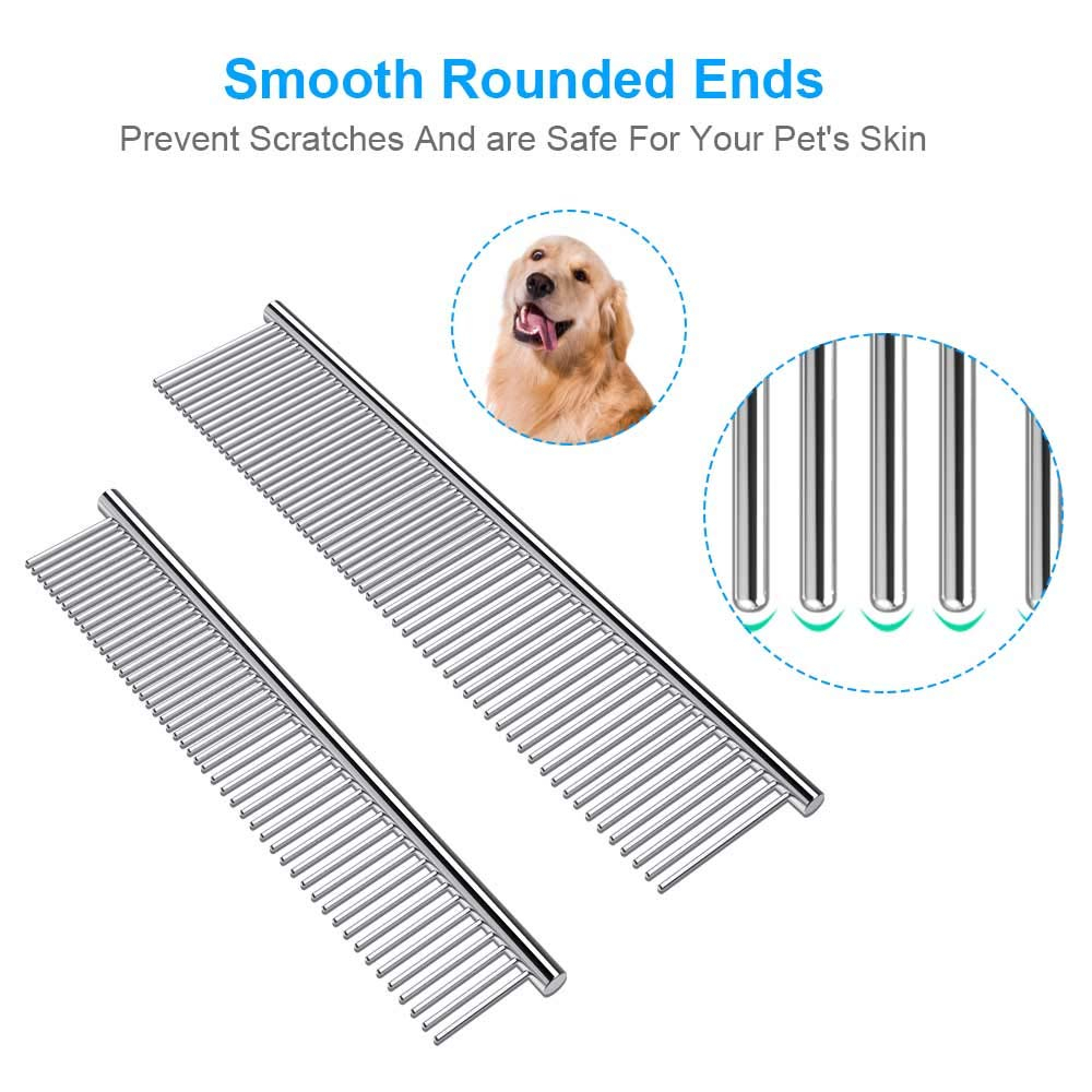 Foto 3 pulgar | Peines Para Perros Y Gatos, Paquete De 2 Dientes De Acero Inoxidable Jieyou - Venta Internacional.