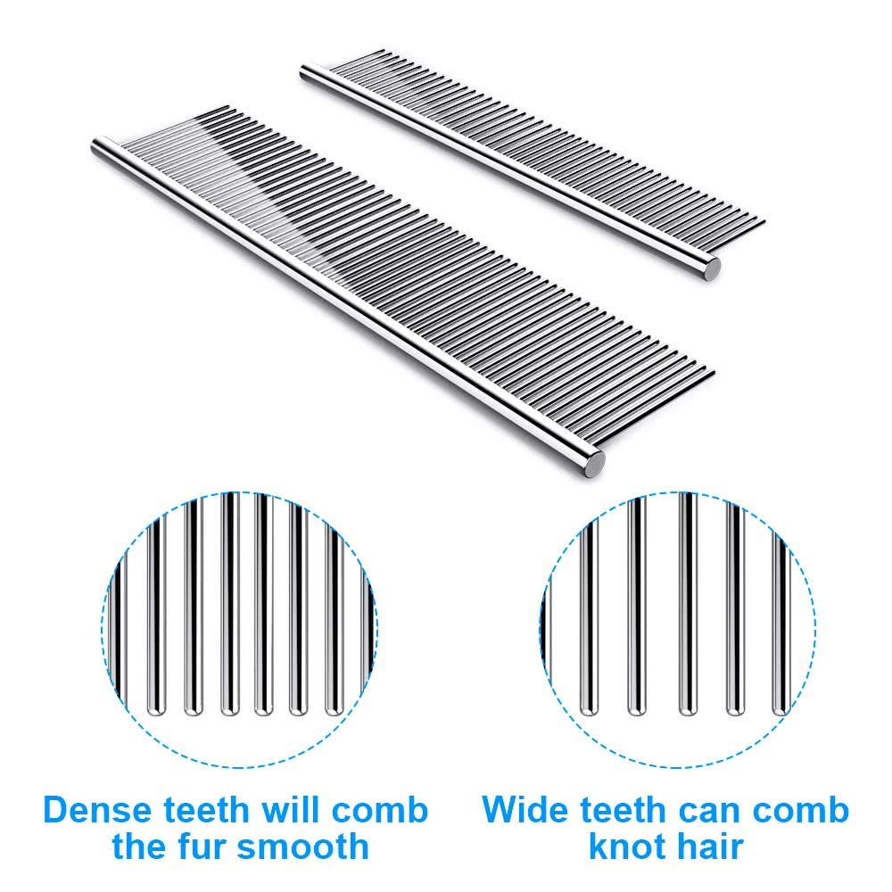 Foto 4 pulgar | Peines Para Perros Y Gatos, Paquete De 2 Dientes De Acero Inoxidable Jieyou - Venta Internacional.