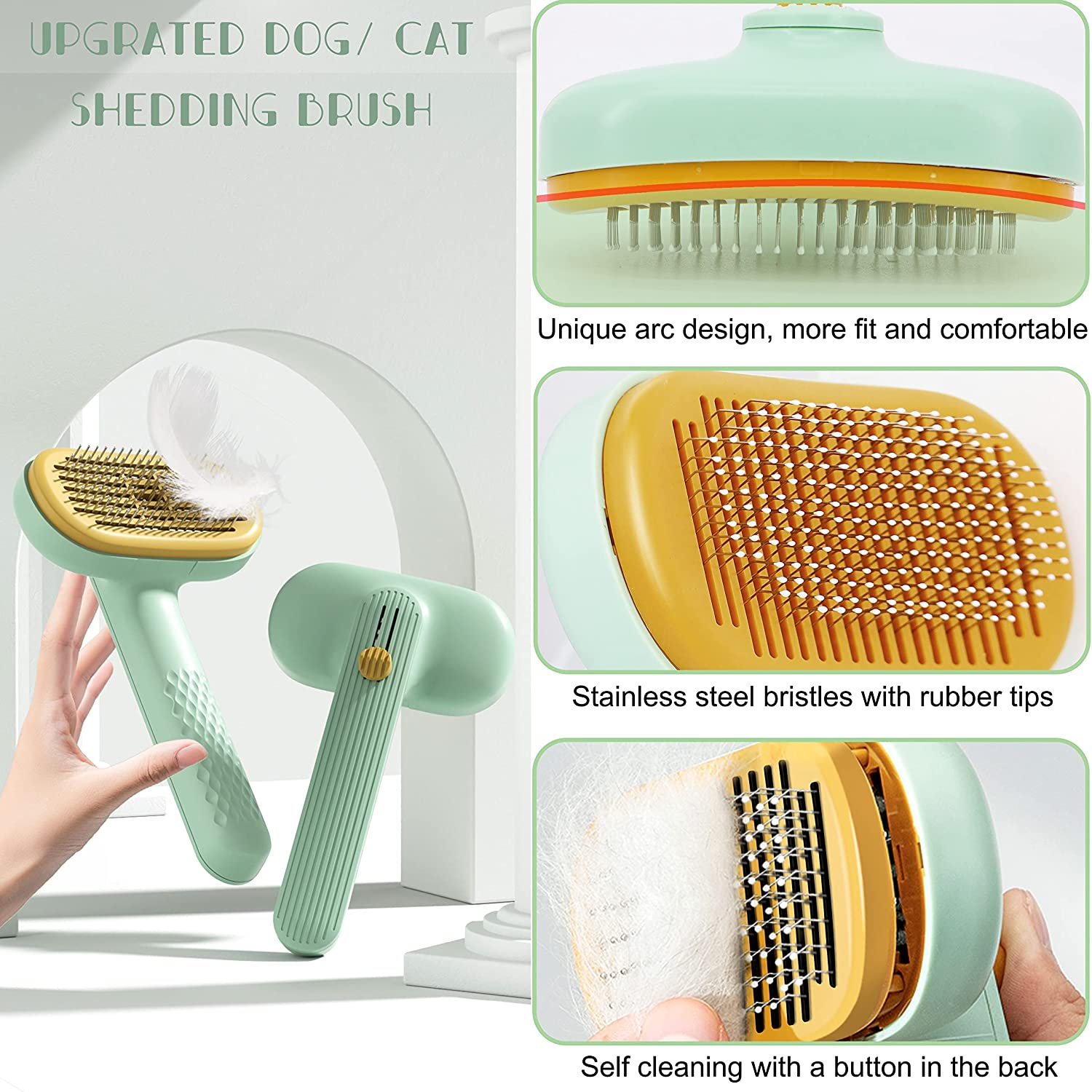 Foto 4 pulgar | Pet Grooming Brush Jieyou Cat Brush Para Perros Y Gatos - Venta Internacional.