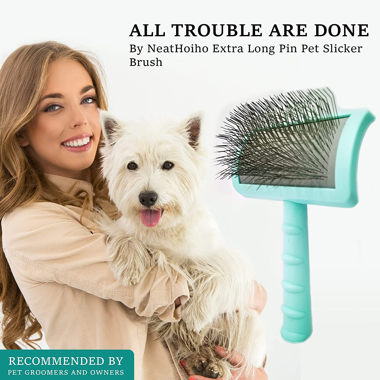 Foto 2 | Pin De Alambre Extra Largo Slicker Brush Jieyou Para Perros Y Gatos - Venta Internacional.