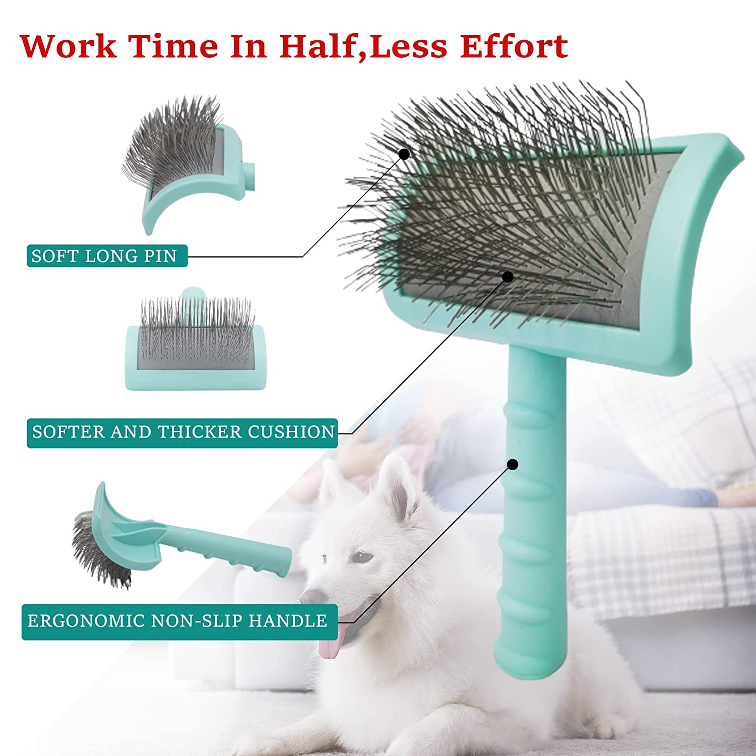 Foto 5 pulgar | Pin De Alambre Extra Largo Slicker Brush Jieyou Para Perros Y Gatos - Venta Internacional.