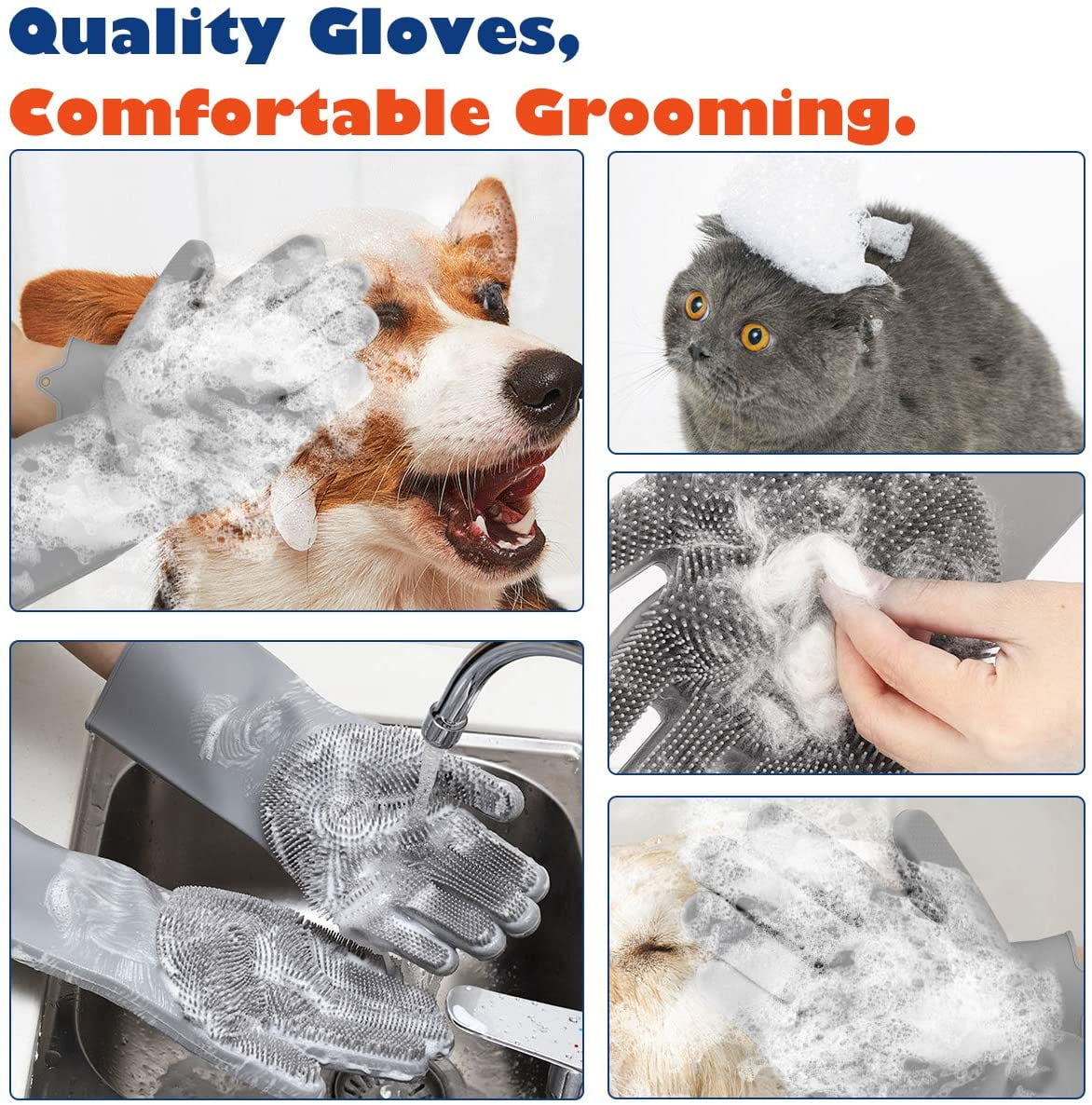 Foto 5 | Guantes De Aseo Y Limpieza De Mascotas Vavopaw Magic Beauty Gloves - Venta Internacional.