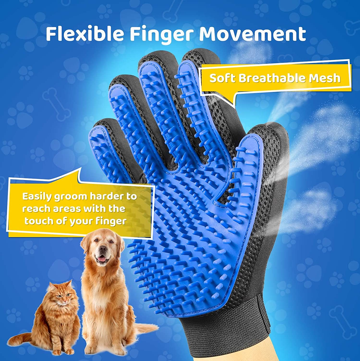 Foto 5 | Cepillo De Deshedado Jieyou Para Perros Y Gatos Con Guantes De Aseo Para Mascotas - Venta Internacional.