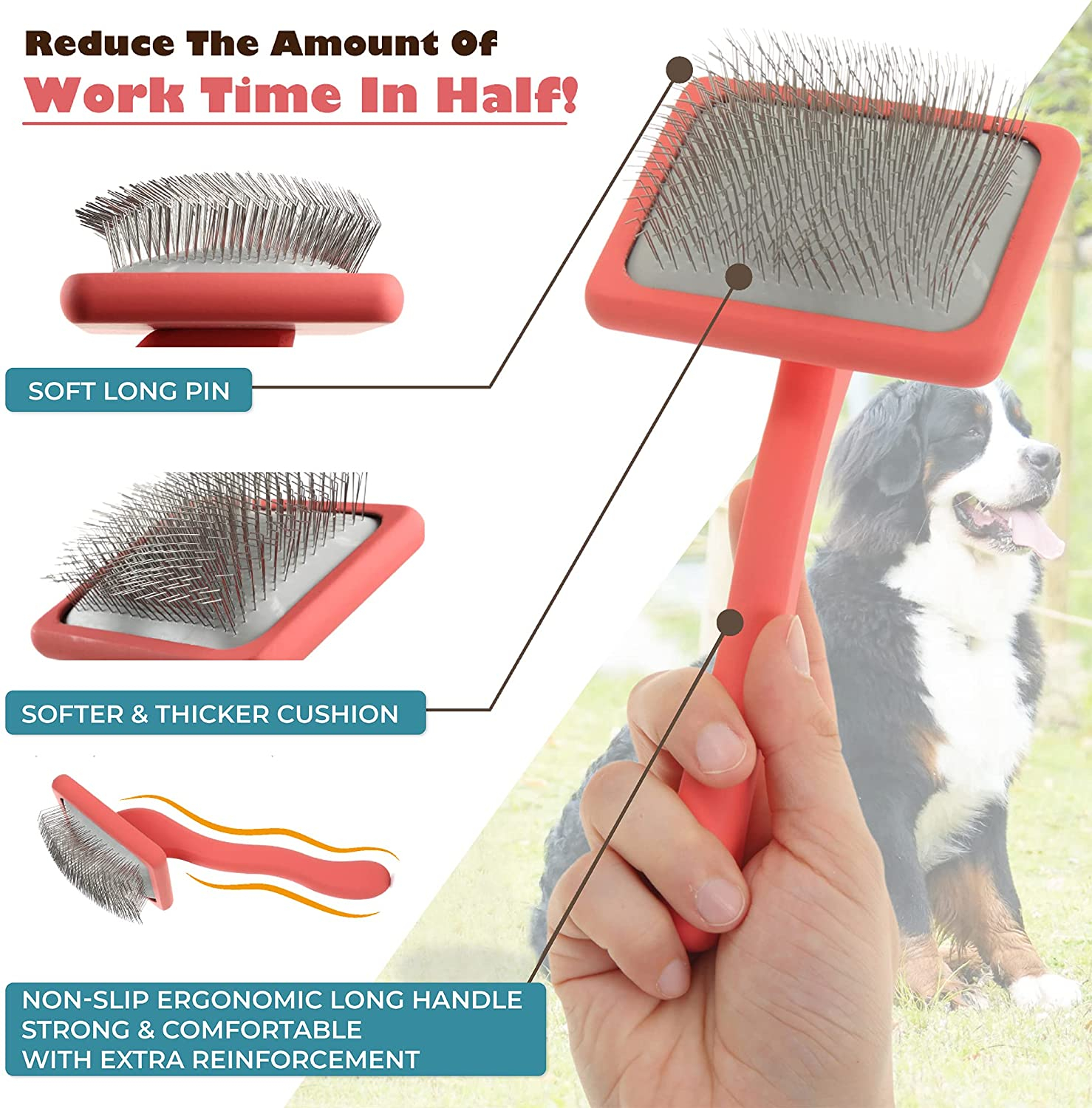 Foto 4 pulgar | Pet Slicker Cepillo Jieyou Con Suave Masaje Y Aseo - Venta Internacional.