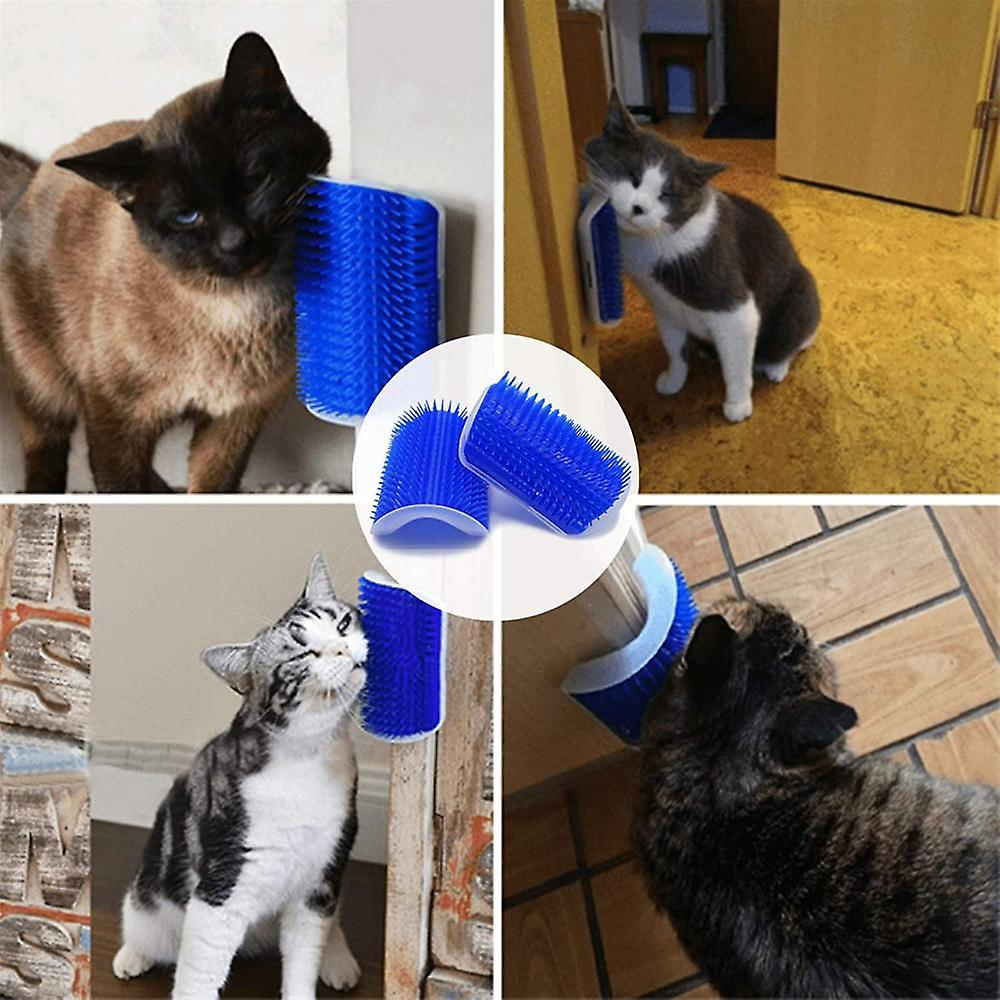 Foto 2 pulgar | Juego De 2 Cepillos De Aseo Para Gatos Con Rascador Facial De Gato, Color Azul - Venta Internacional.