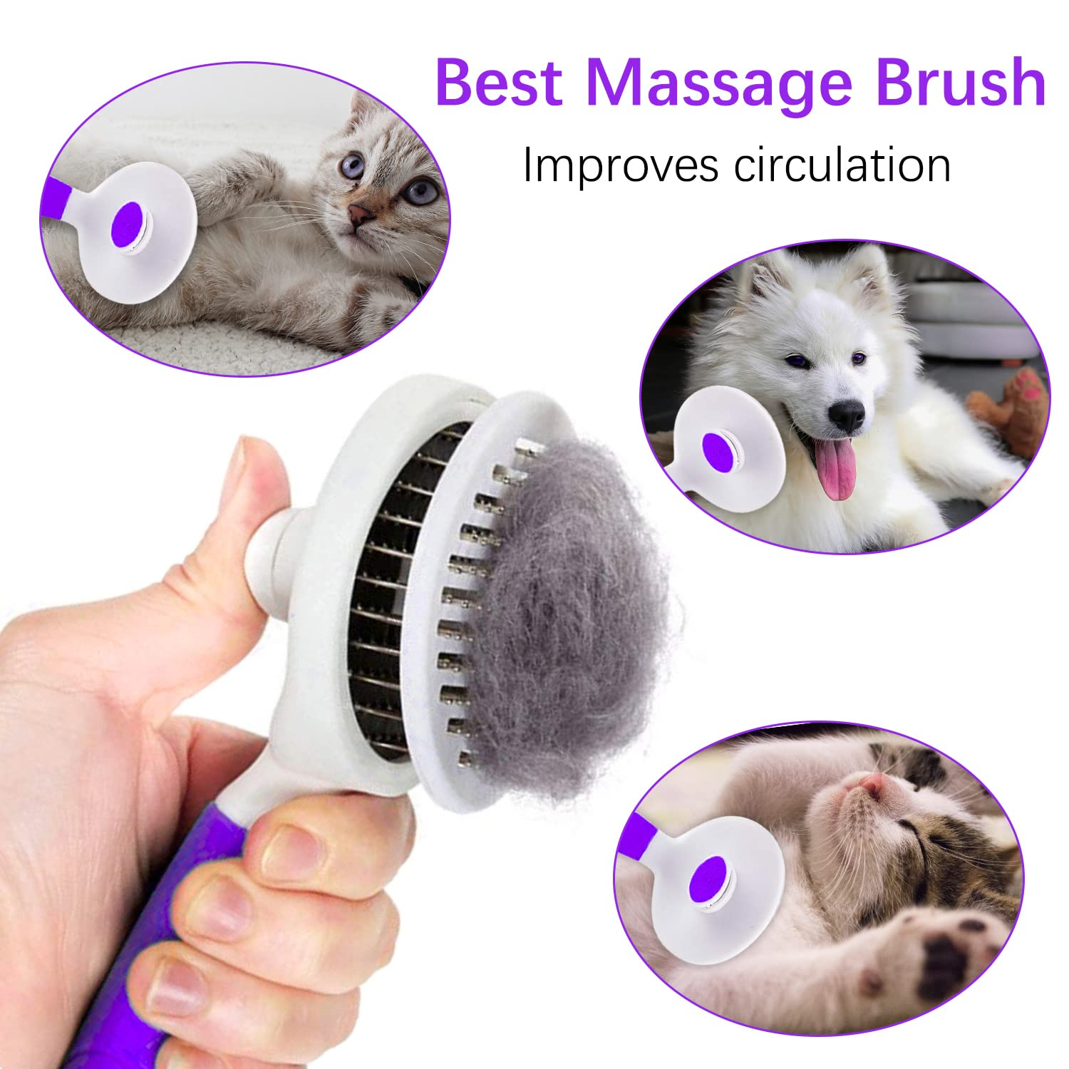 Foto 5 pulgar | Cepillo De Aseo Jieyou, Autolimpiante, Para Gatos, Color Morado - Venta Internacional.