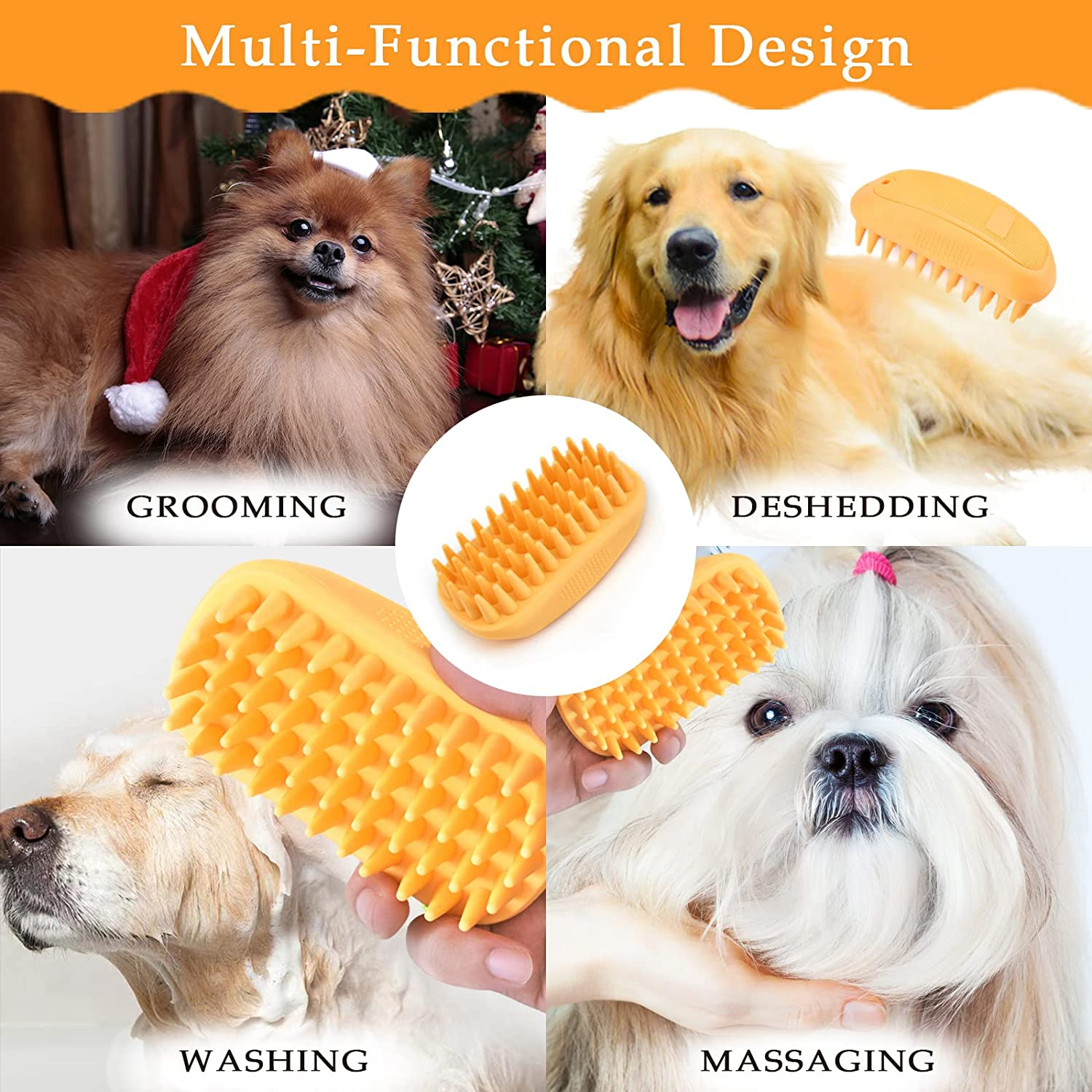 Foto 4 pulgar | Cepillo De Baño De Silicona Para Perros Jieyou Para Mascotas - Venta Internacional.