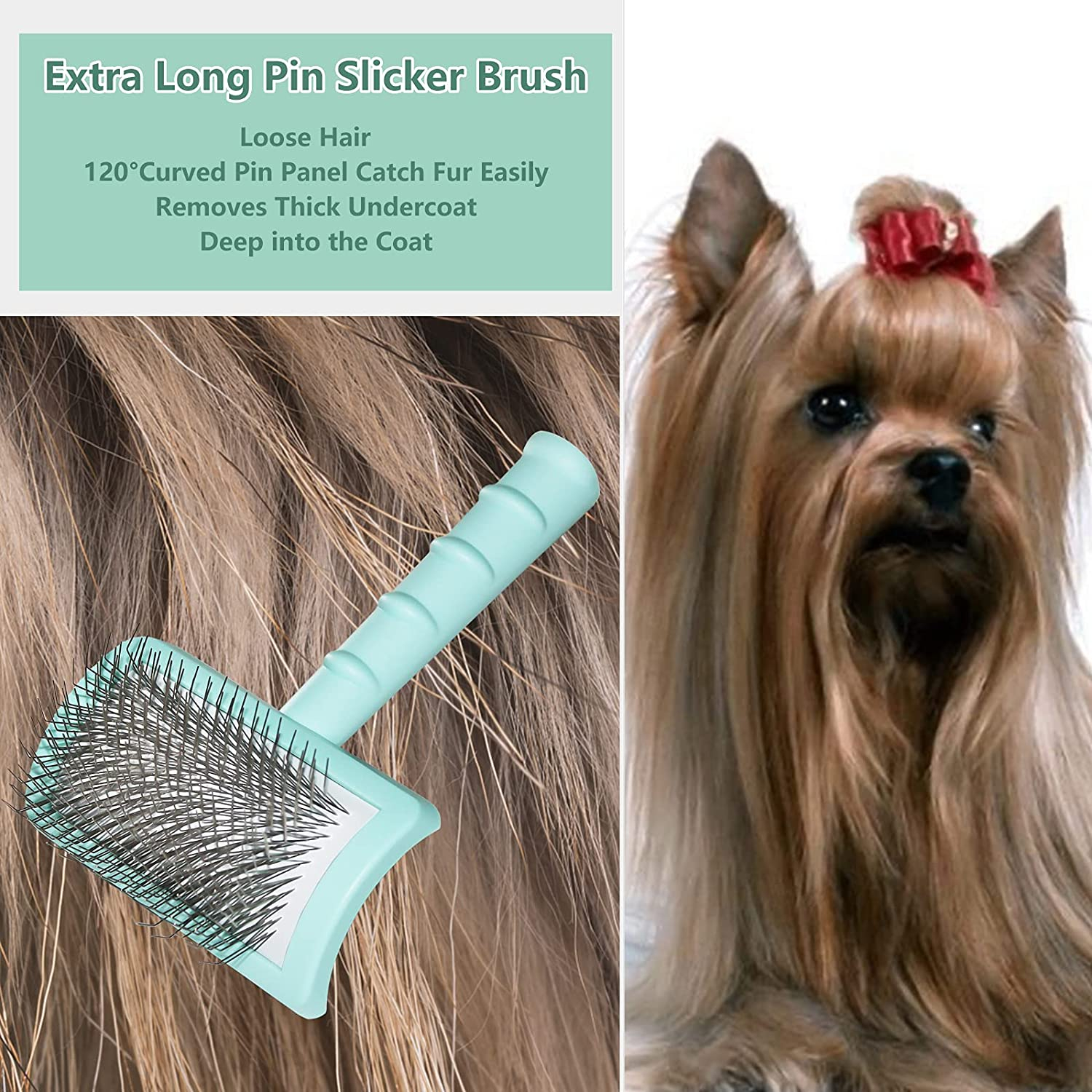 Foto 3 pulgar | Slicker Brush Jieyou - Alfiler Extra Largo Para Perros Grandes, Color Verde - Venta Internacional.