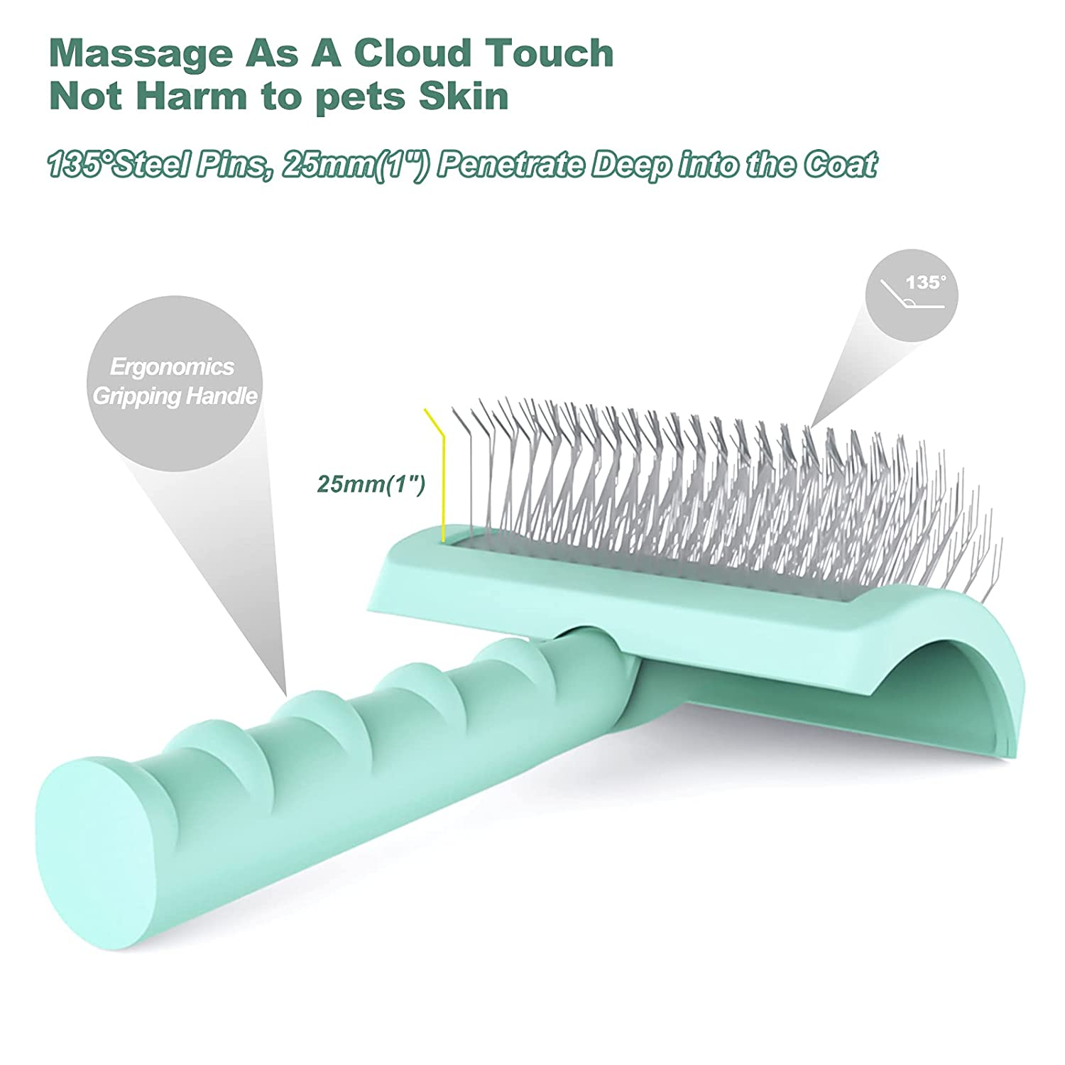 Foto 5 pulgar | Slicker Brush Jieyou - Alfiler Extra Largo Para Perros Grandes, Color Verde - Venta Internacional.