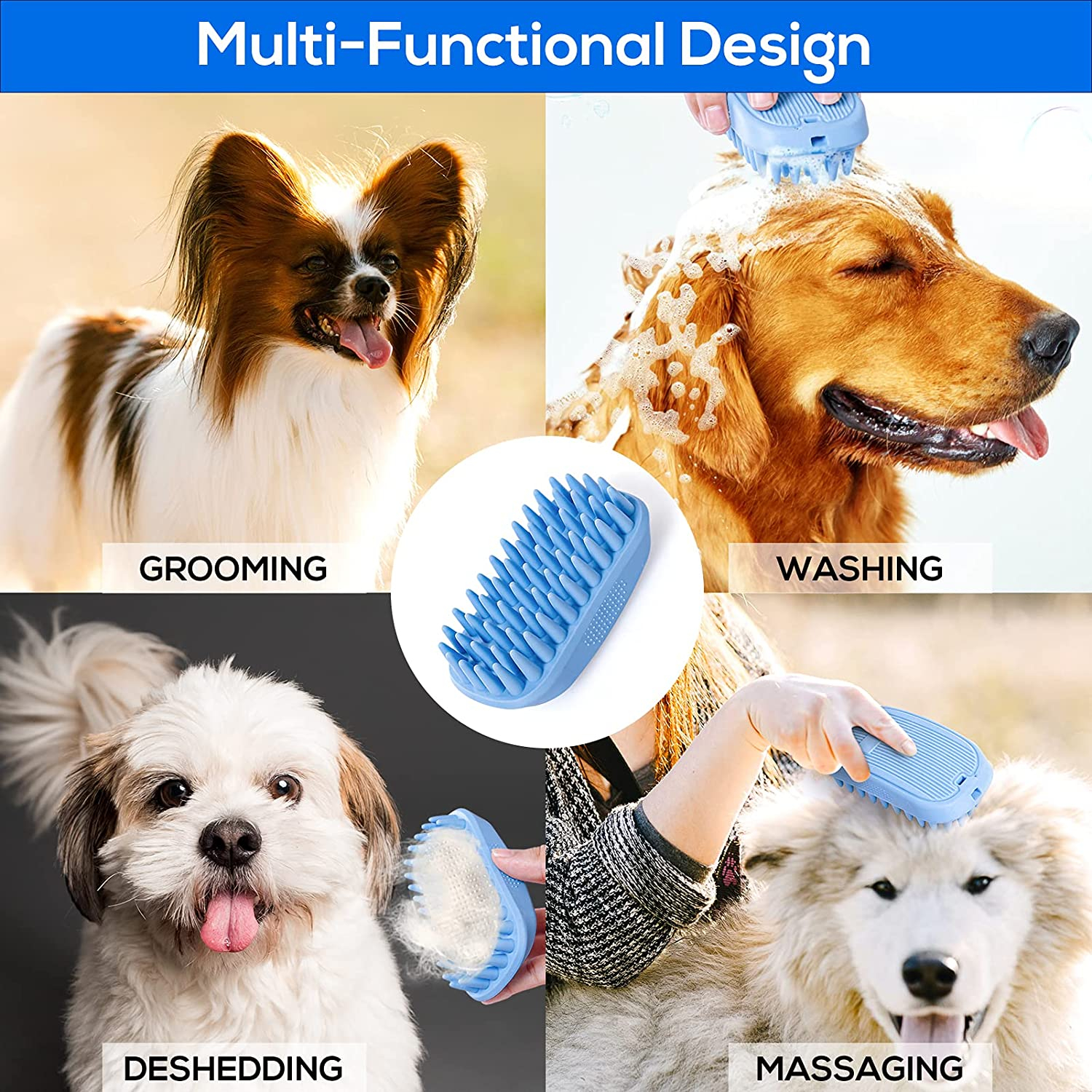 Foto 4 pulgar | Cepillo De Baño Para Perros Jieyou Rubber Shampoo Para Perros Y Gatos - Venta Internacional.