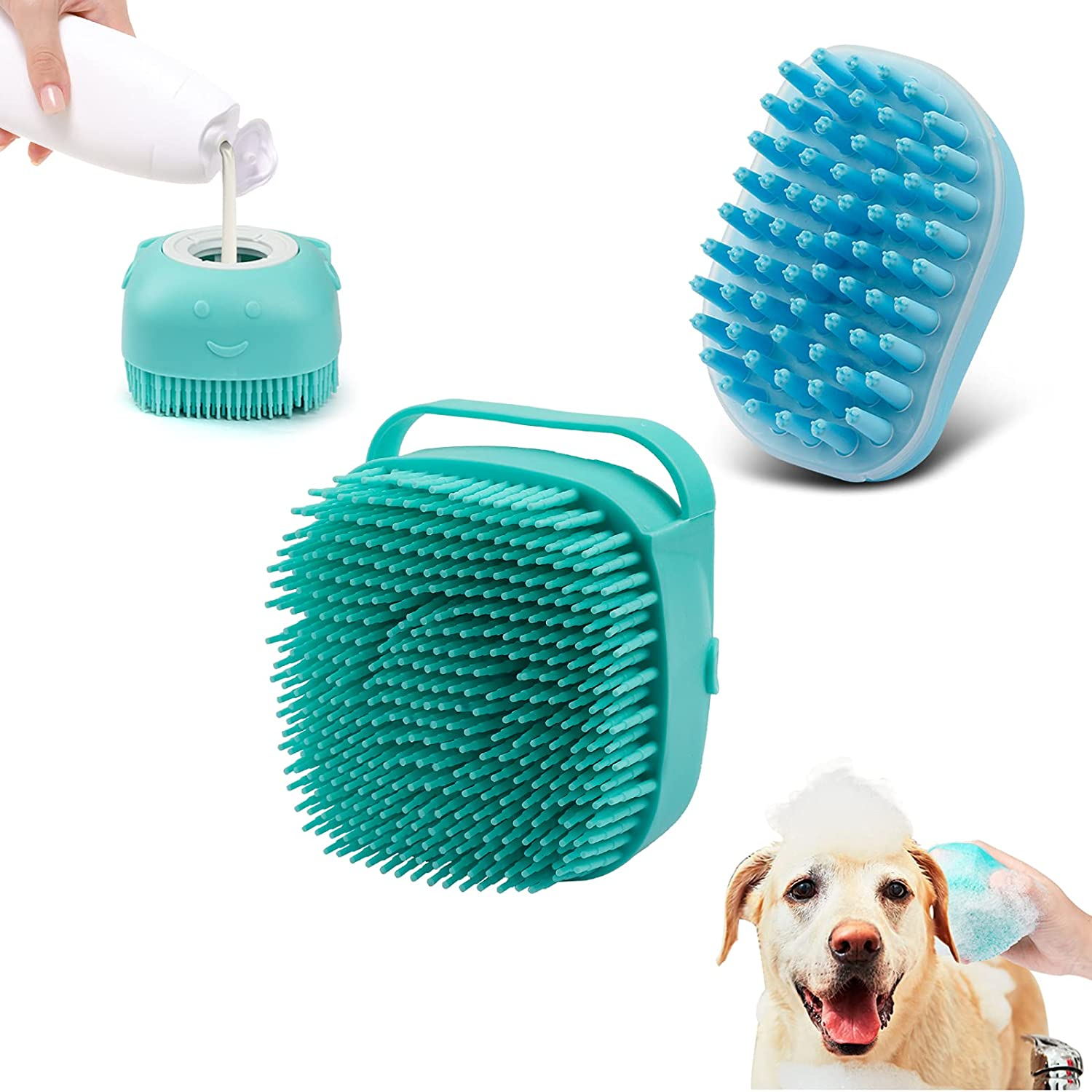 Foto 2 pulgar | Cepillo De Baño Para Perros Jieyou, Dispensador De Champú De Silicona Suave, Paquete De 2 - Venta Internacional.