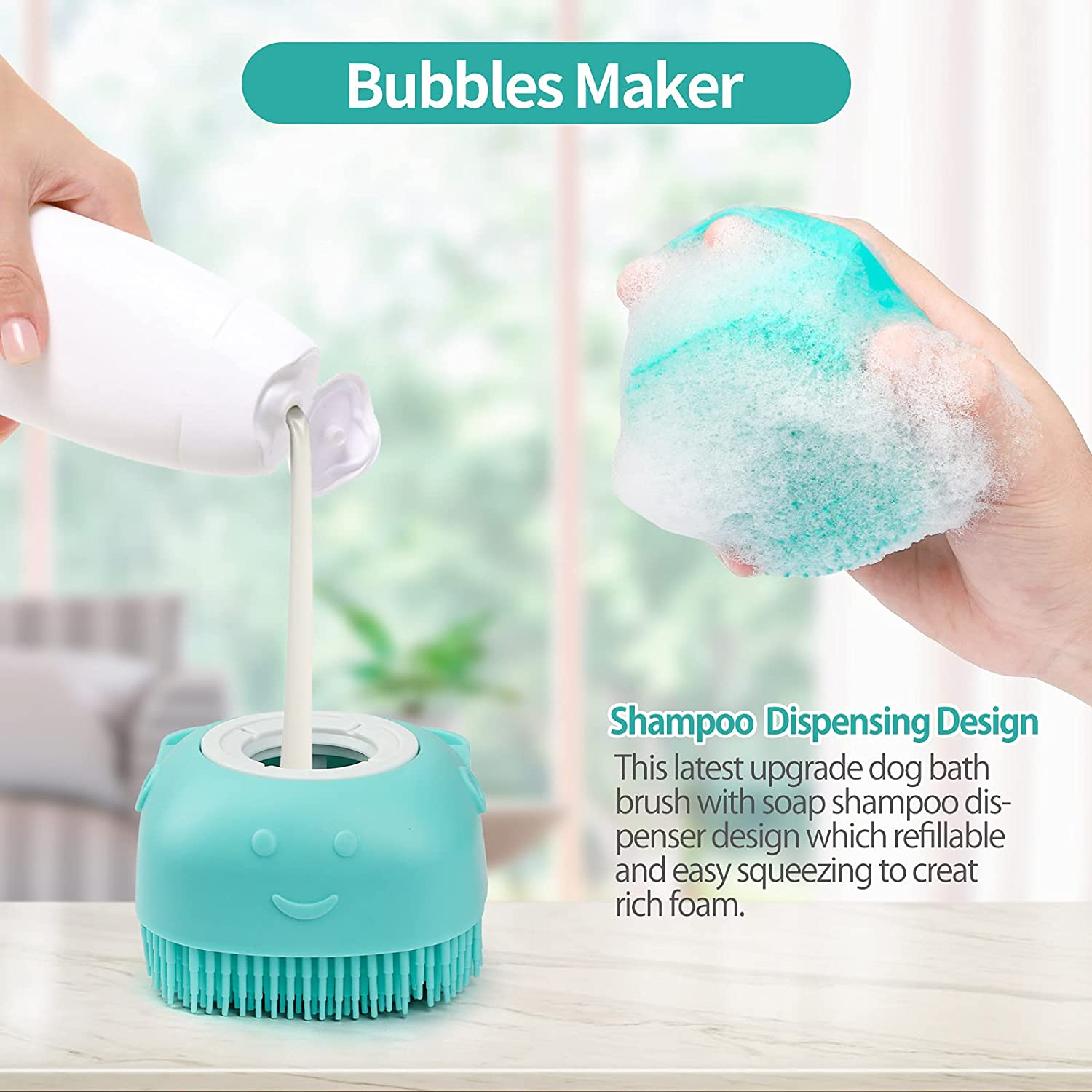 Foto 3 pulgar | Cepillo De Baño Para Perros Jieyou, Dispensador De Champú De Silicona Suave, Paquete De 2 - Venta Internacional.