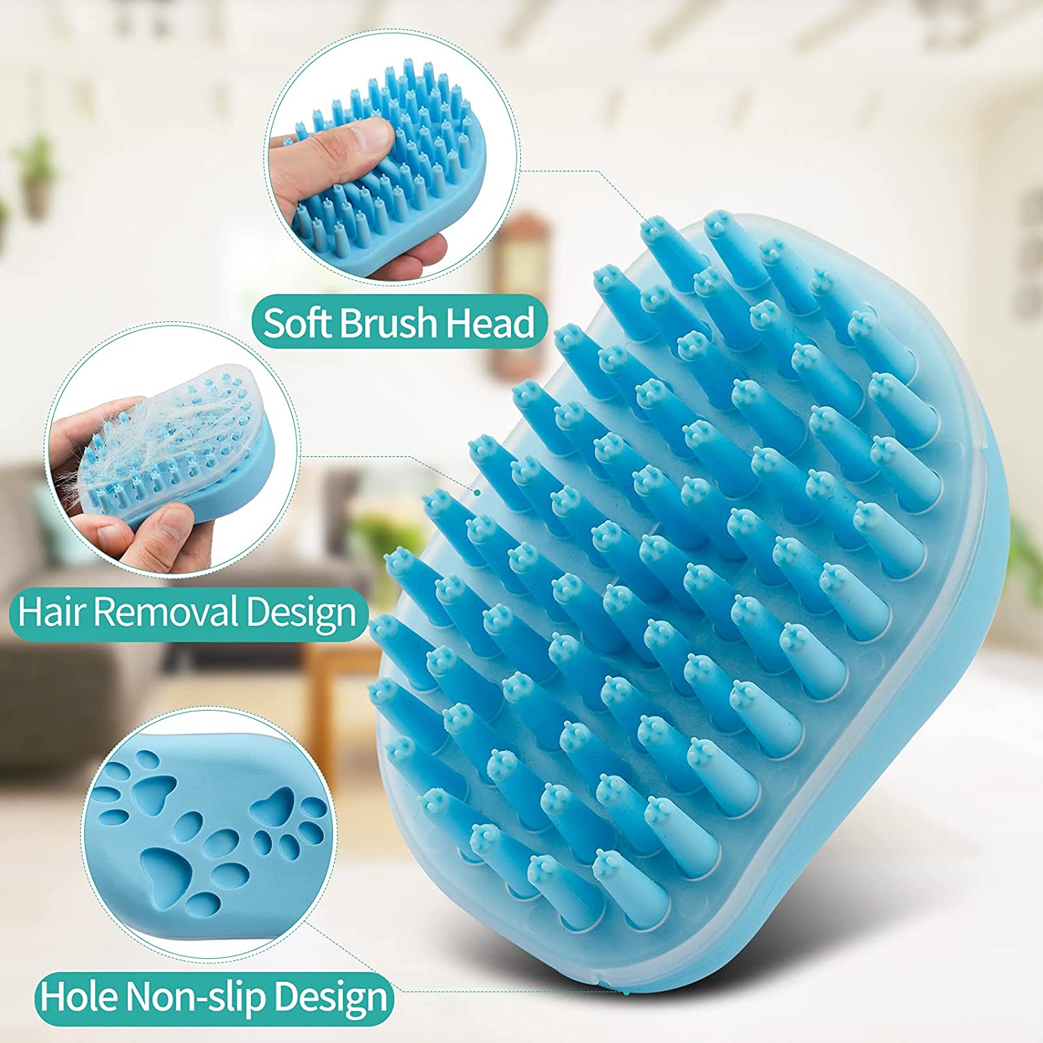 Foto 4 pulgar | Cepillo De Baño Para Perros Jieyou, Dispensador De Champú De Silicona Suave, Paquete De 2 - Venta Internacional.