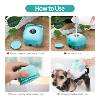 Foto 4 | Cepillo De Baño Para Perros Jieyou, Dispensador De Champú De Silicona Suave, Paquete De 2 - Venta Internacional.