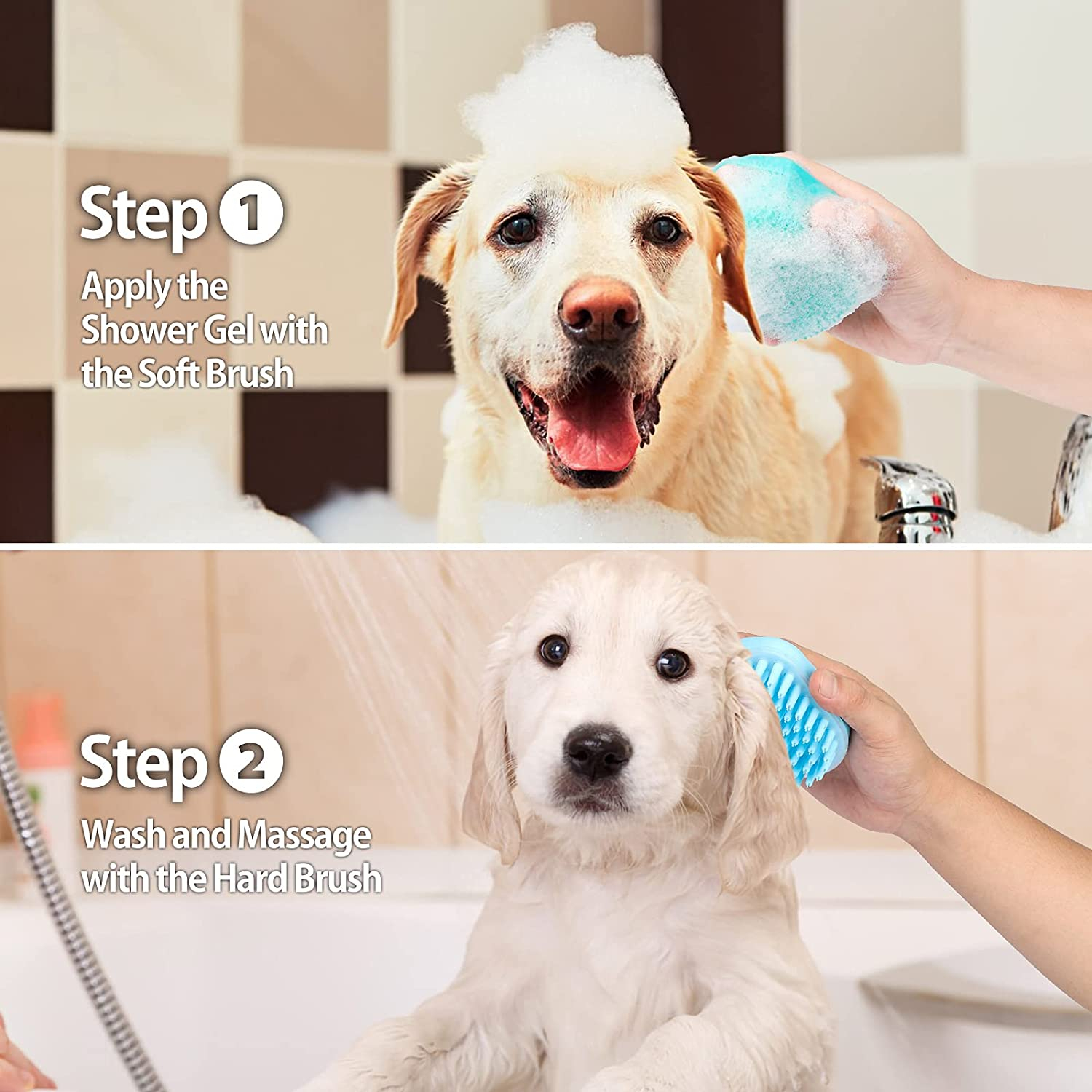 Foto 6 pulgar | Cepillo De Baño Para Perros Jieyou, Dispensador De Champú De Silicona Suave, Paquete De 2 - Venta Internacional.