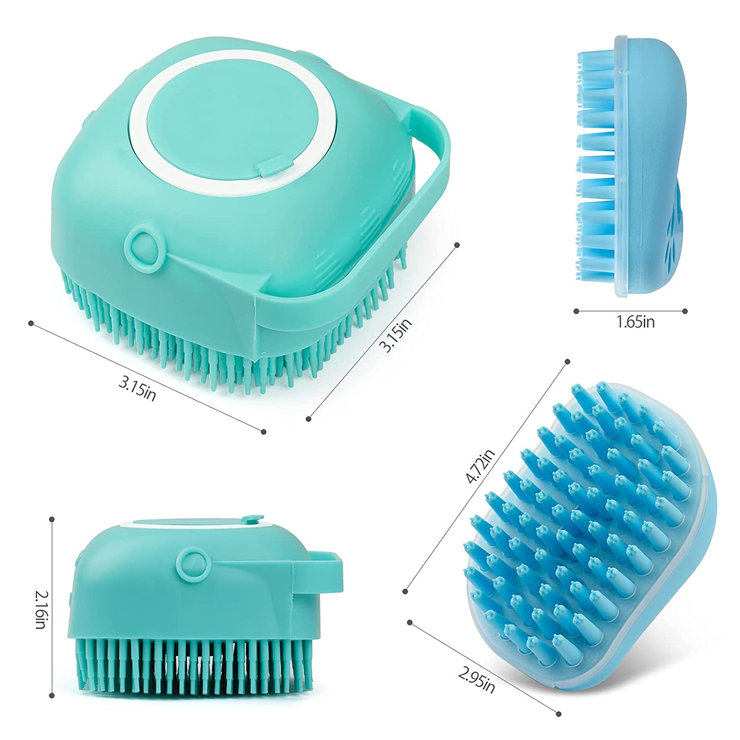 Foto 7 pulgar | Cepillo De Baño Para Perros Jieyou, Dispensador De Champú De Silicona Suave, Paquete De 2 - Venta Internacional.