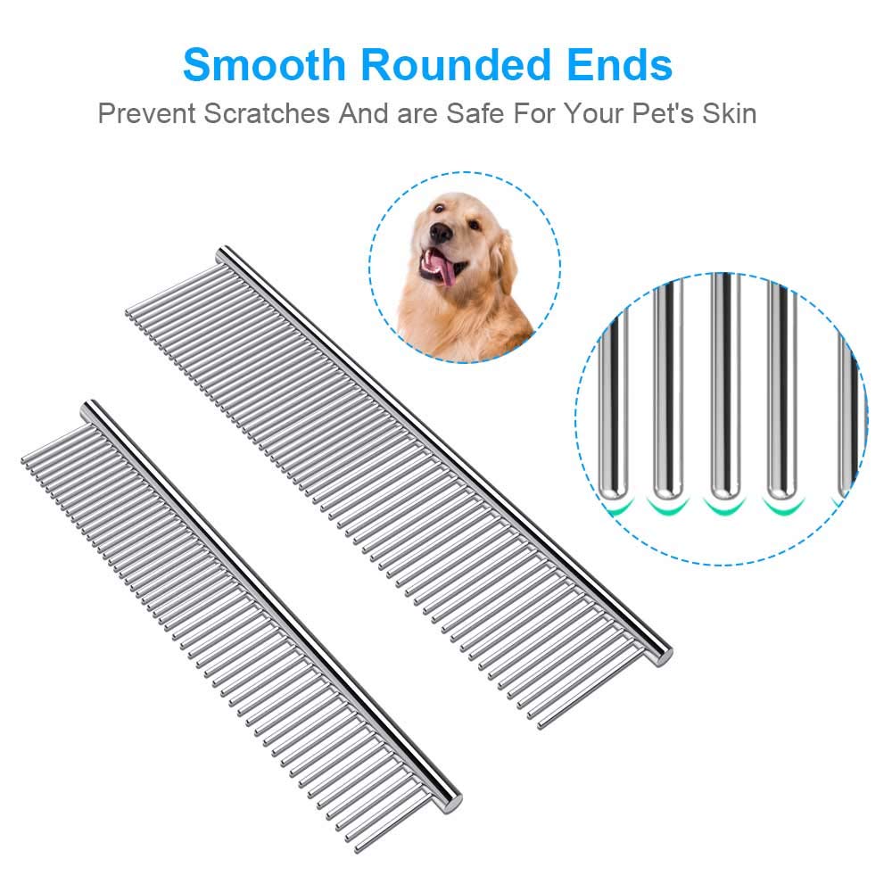 Foto 1 | Peines Para Perros Huoguo, Dientes De Acero Inoxidable, Paquete De 2 - Venta Internacional.