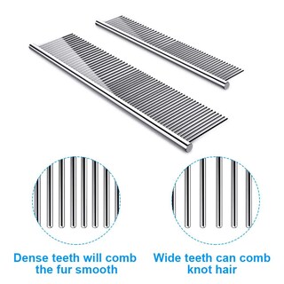 Foto 3 | Peines Para Perros Huoguo, Dientes De Acero Inoxidable, Paquete De 2 - Venta Internacional.