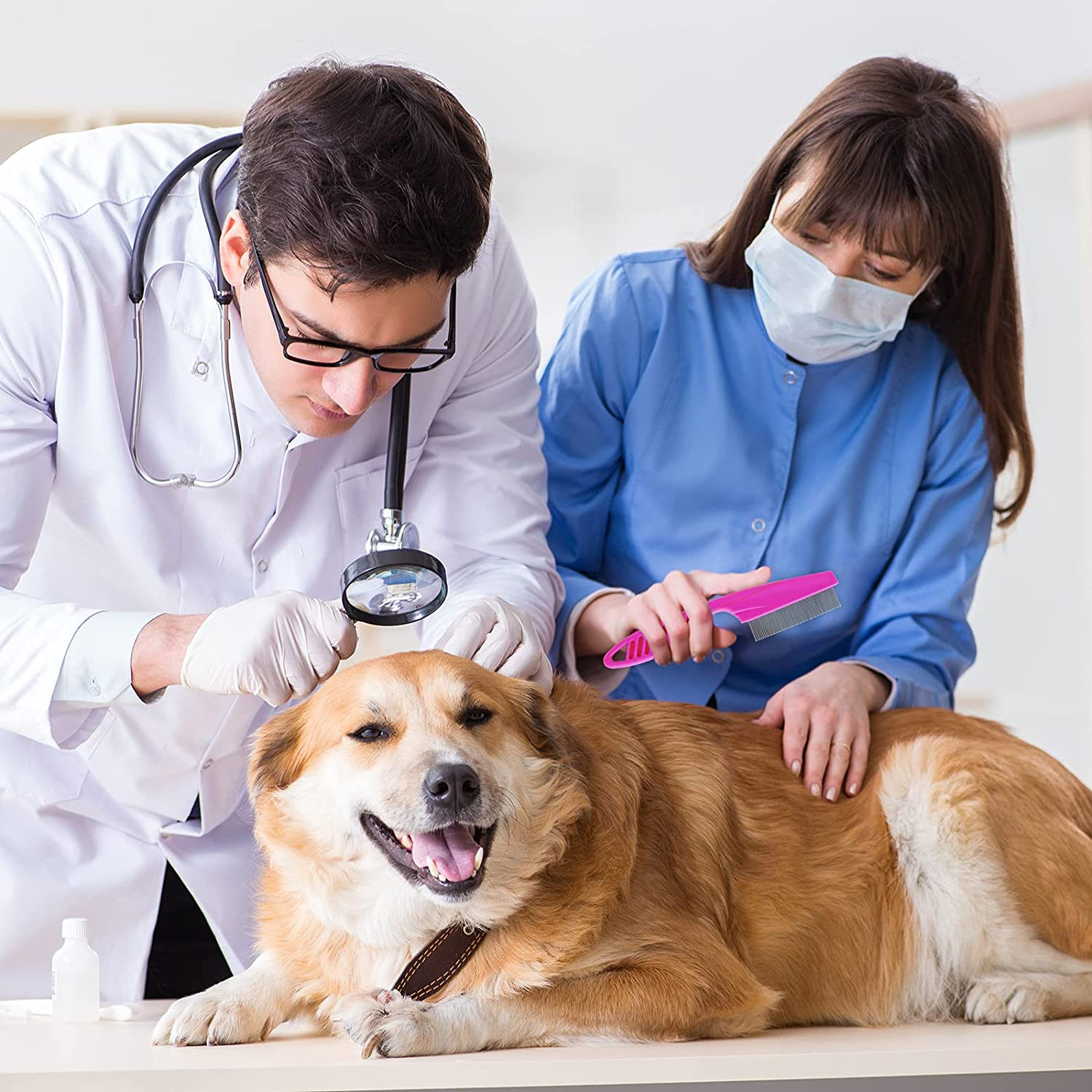 Foto 5 | Cepillo De Champú De Silicona Para Perros Y Gatos Con Peine Antipulgas - Venta Internacional.