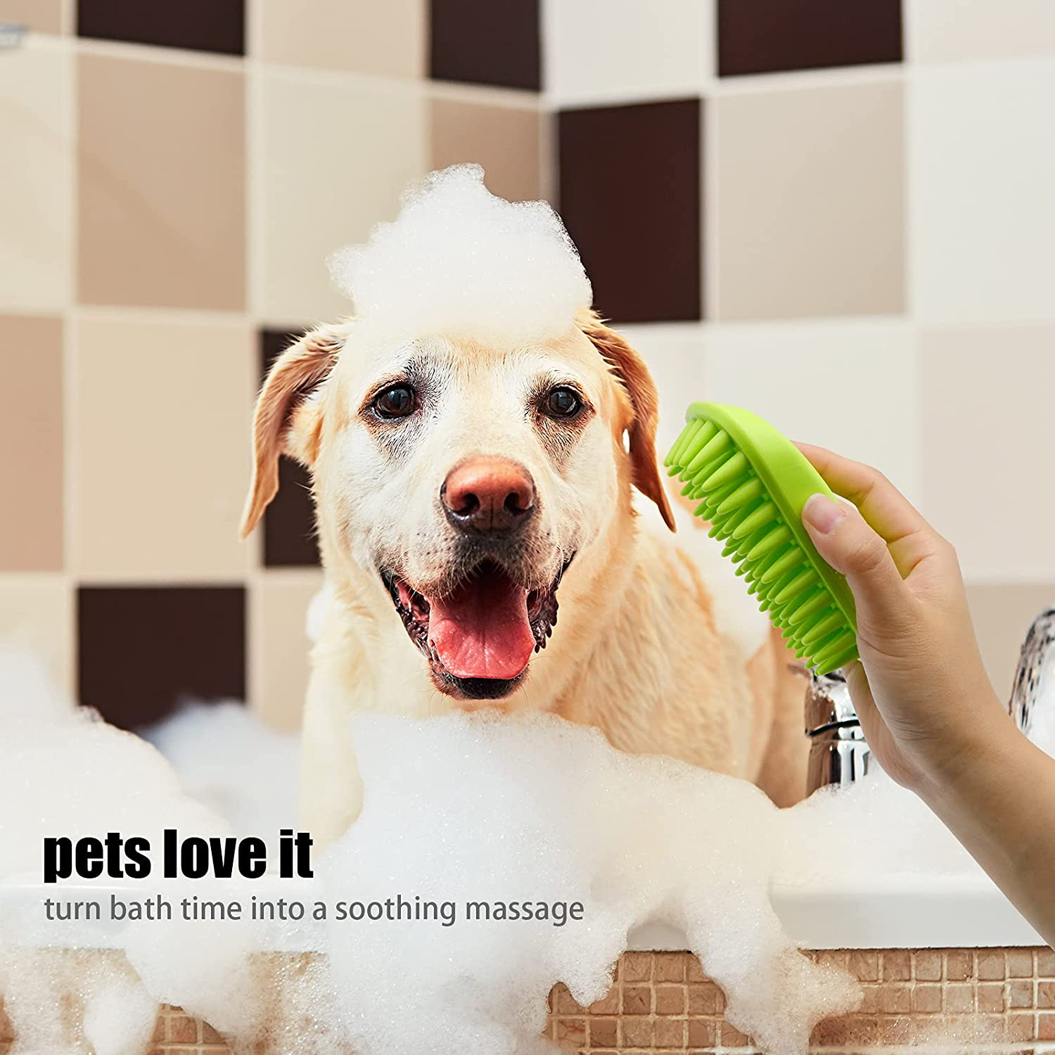 Foto 7 | Cepillo De Champú De Silicona Para Perros Y Gatos Con Peine Antipulgas - Venta Internacional.