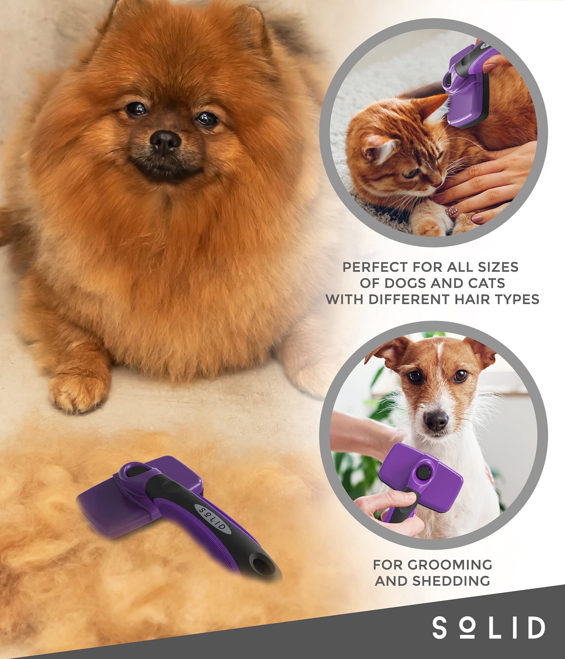 Foto 4 pulgar | Pet Slicker Brush, Sólido, Autolimpiante, Para Perros Y Gatos - Venta Internacional.