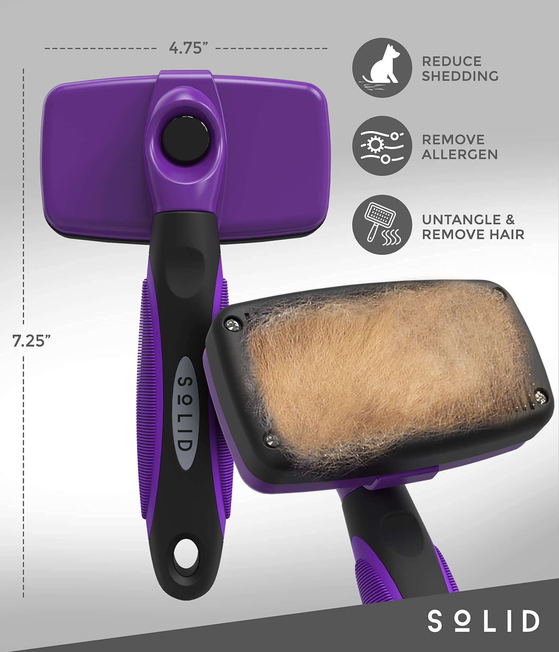 Foto 6 pulgar | Pet Slicker Brush, Sólido, Autolimpiante, Para Perros Y Gatos - Venta Internacional.