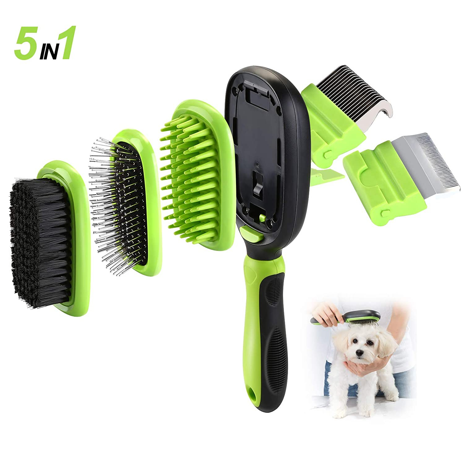 Foto 3 pulgar | Juego De Cepillos Para Mascotas Jieyou 5 En 1, Masaje De Aseo Y Pérdida De Pelo Para Mascotas - Venta Internacional.